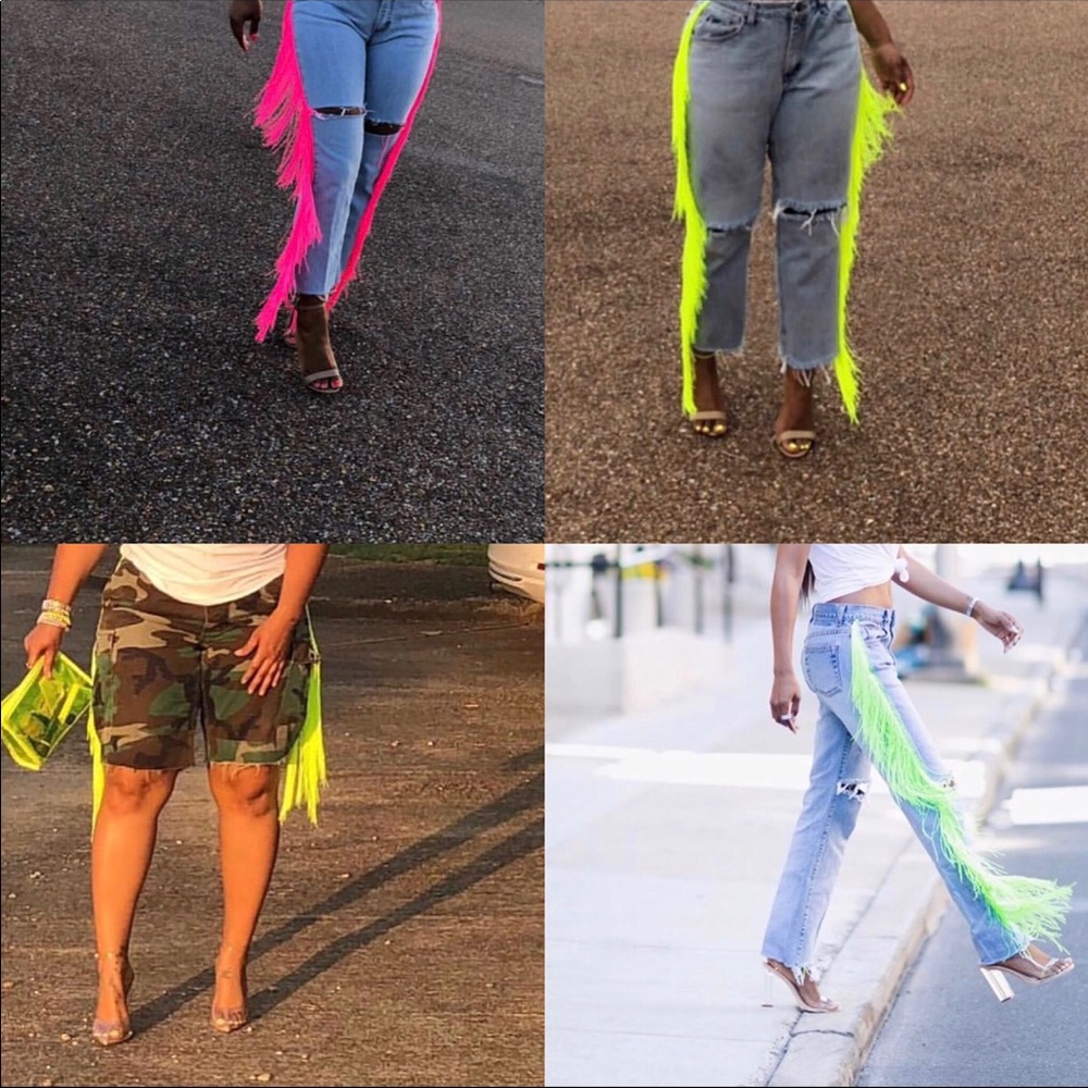 Custom fringe jeans or joggers